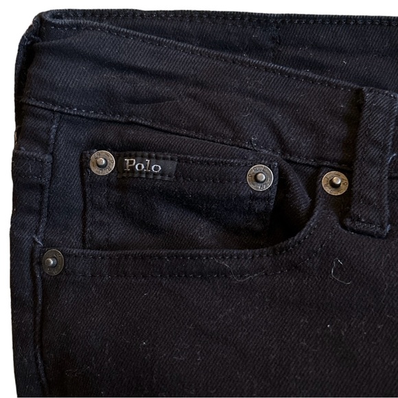 Polo Ralph Lauren Hampton Straight Stretch Jean Black Denim Size 14/16 - Picture 5 of 9